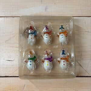 Silvestri Vintage EUC Blown Glass Snowmen Ornaments Set of 6